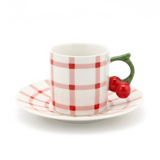 Coffee Cup and Saucer Set - 6 Pcs